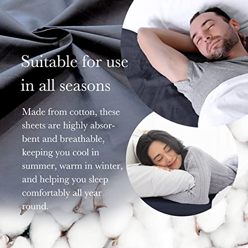 100% Cotton Zippered Futon Cover, Twin XL, Dark Gray - Breathable & Machine Washable