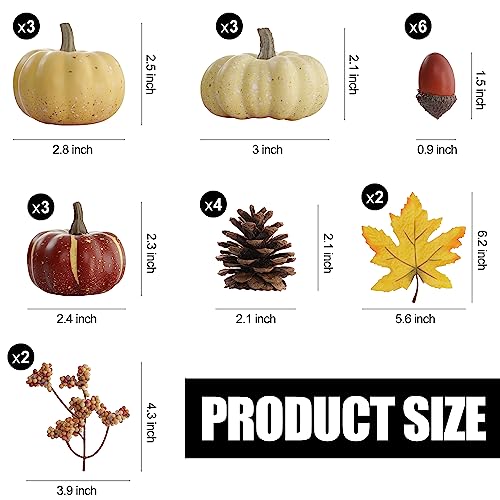 23-Piece Fall Pumpkin Decor Set | Acorns, Pinecones & Leaves