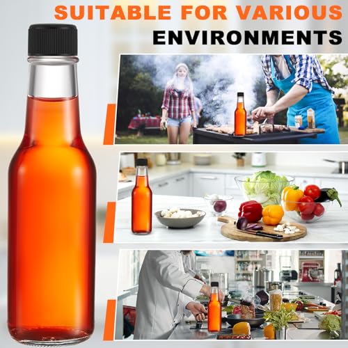 100-Pack Hot Sauce Bottle Screw Caps and Dripper Orifice Reducer Set
