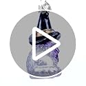 Handcrafted Glass Witch Kitten Christmas Ornament, Holiday Decoration