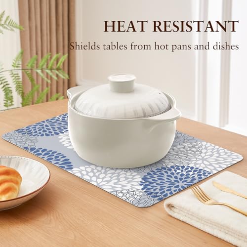 PU Leather Placemats Set of 6, 12x18 Inch Waterproof Heat Resistant Table Mats