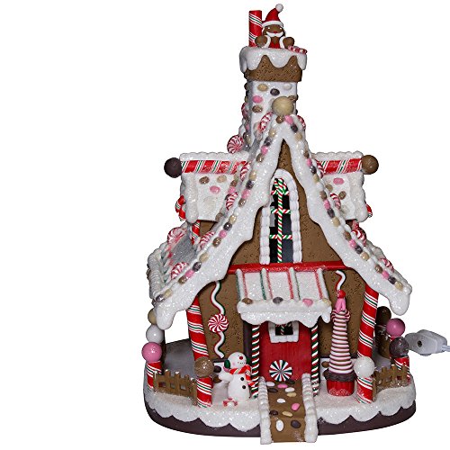 12-Inch Lighted Christmas Gingerbread House Tabletop Holiday Decor