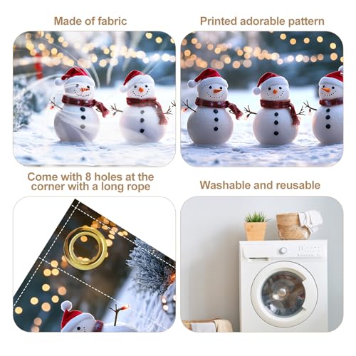 THISFIND Three Snowmen Christmas Garage Door Banner 6 x 13 ft Holiday Decor