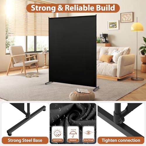 Portable Privacy Room Divider Screen, 5ft x 6ft Single Panel Partition