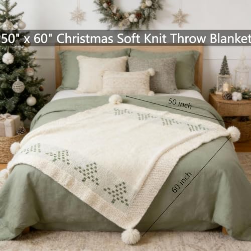 Xmas Tree Christmas Throw Blanket 50x60 Soft Knit Holiday Couch Blanket