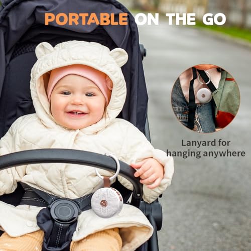 Portable Mini White Noise Machine with 30 Soothing Sounds & Timer
