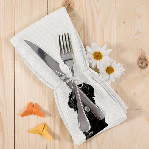 Flat-Coated Retriever Wine & Kitchen Dish Towels, 16x24in, Coated Retriever Gifts