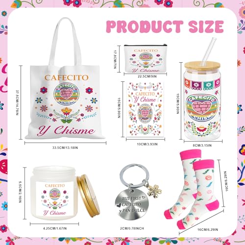 Cafecito Y Chisme Gift Set for Women – Colorful 8-Piece Gift Basket by Jiytivity