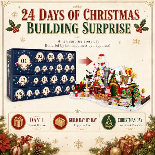 Rubypop Building Block Advent Calendar 2026 Christmas Gingerbread House Kit