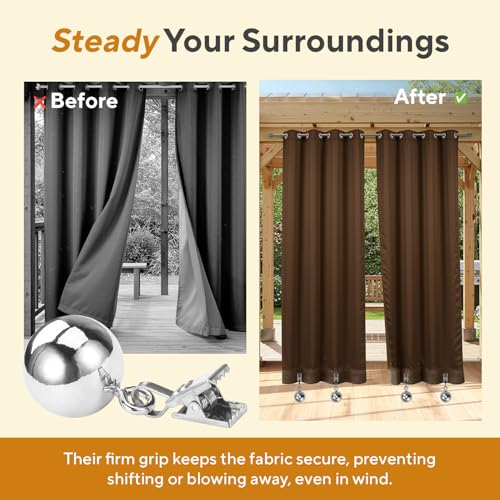 16 Pack Outdoor Curtain Weights Wind-Resistant Tablecloth & Flag Clips