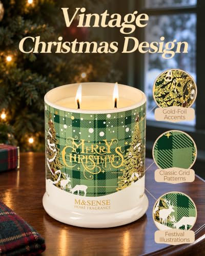Pine Balsam Fir 2-Wick Soy Candle, 12.7oz—M&SENSE Christmas Glass Jar