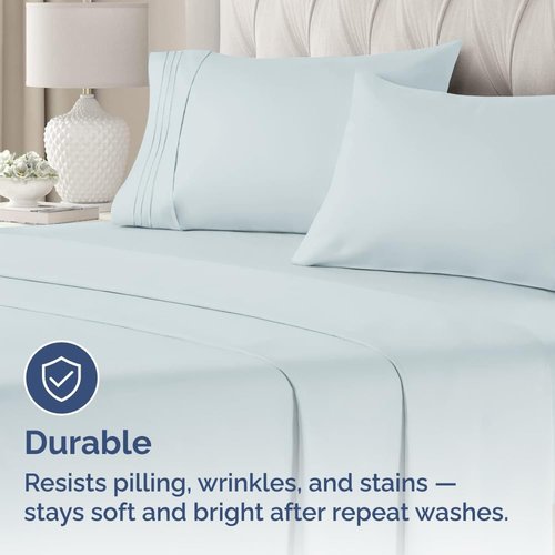 King Standard Pillow Cases by [Brand Name] - Ultra-Soft Hotel Quality - Fade-Free & Wrinkle Resistant - Sky Blue, Set of 2