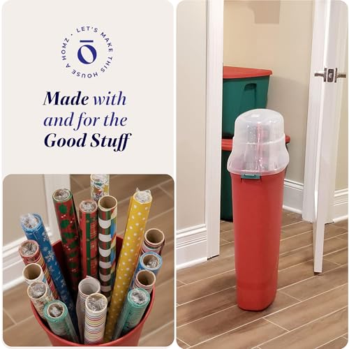 Holiday Gift Wrap Organizer 2-Pack Clear Plastic Storage Container