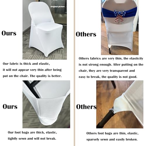 40PCS Waterproof Folding Chair Covers - Stretch Spandex for Events