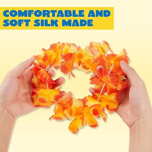 JOYIN 36-Count Hawaiian Leis Bulk - Tropical Silk Flower Party Favors