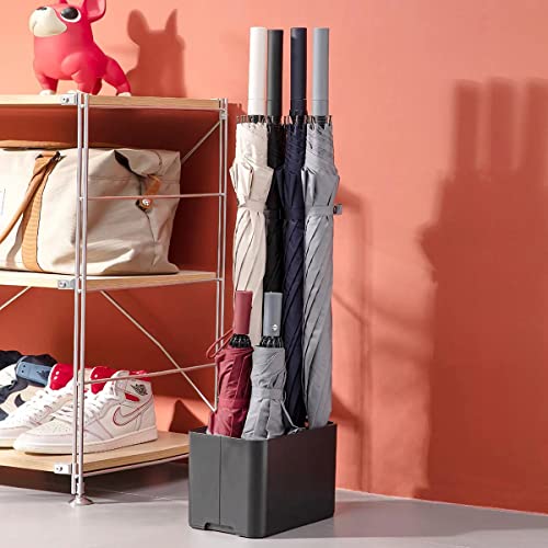 Slim Umbrella Stand with Drip Tray - Compact Entryway Organizer