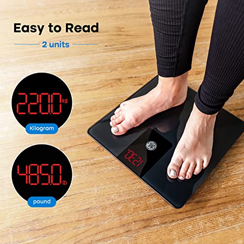 Digital Body Weight Scale, 500lb Capacity with Bluetooth App, Black