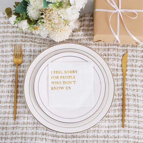 White 50-Pack Funny Cocktail Napkins for Parties & Gatherings