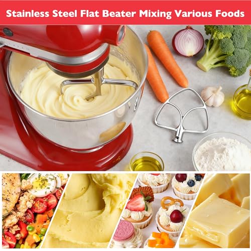 Stainless Steel Flat Beater Attachment for 4.5-5 Qt Tilt-Head Stand Mixers