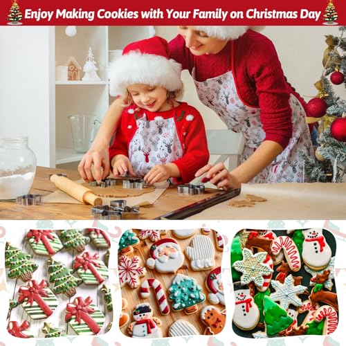 Qinzave 22pc Christmas Cookie Cutters Set – Stainless Steel Gingerbread & Holiday Shapes