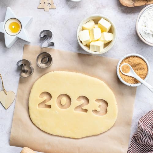 9 Pack 2-Inch Number Cookie Cutters Stainless Steel Baking Set