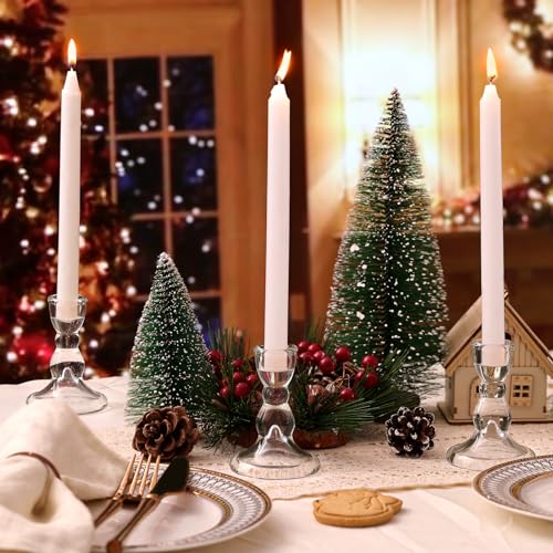 24 Pcs Taper Candle Holders Bulk Set 3.55''x2.56'' for Weddings & Home Decor