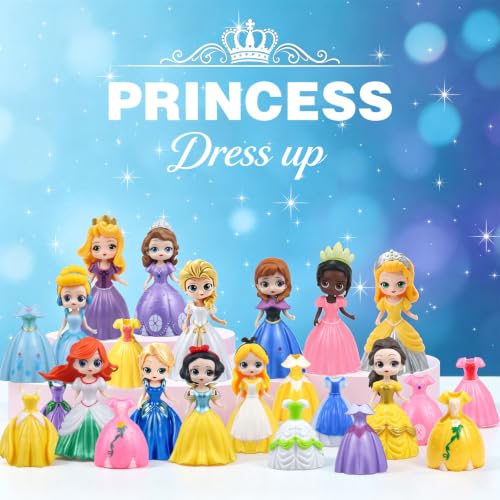 24-Day Princess Doll Christmas Advent Calendar Set with 12 Outfits