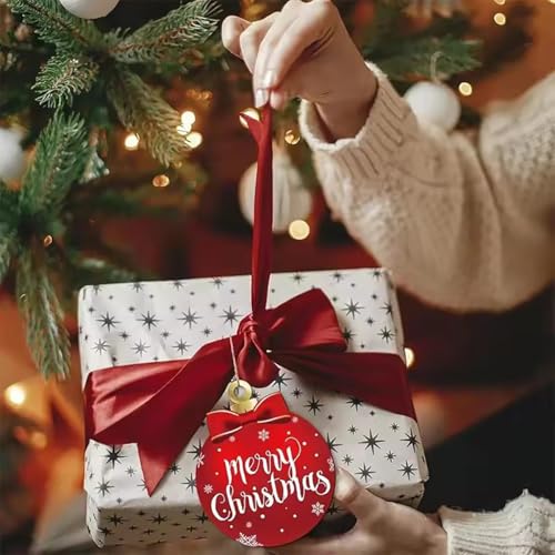 PBPCGBW 12Pcs Red and White Christmas Tree Ornaments - Flat Ball Decorations - Christmas-12