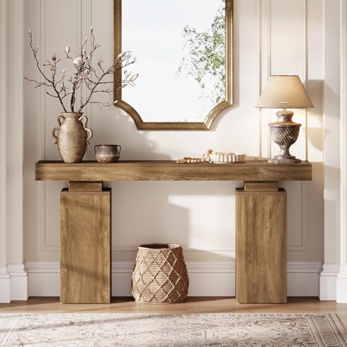 63-Inch Rustic Farmhouse Console Table for Entryway or Living Room