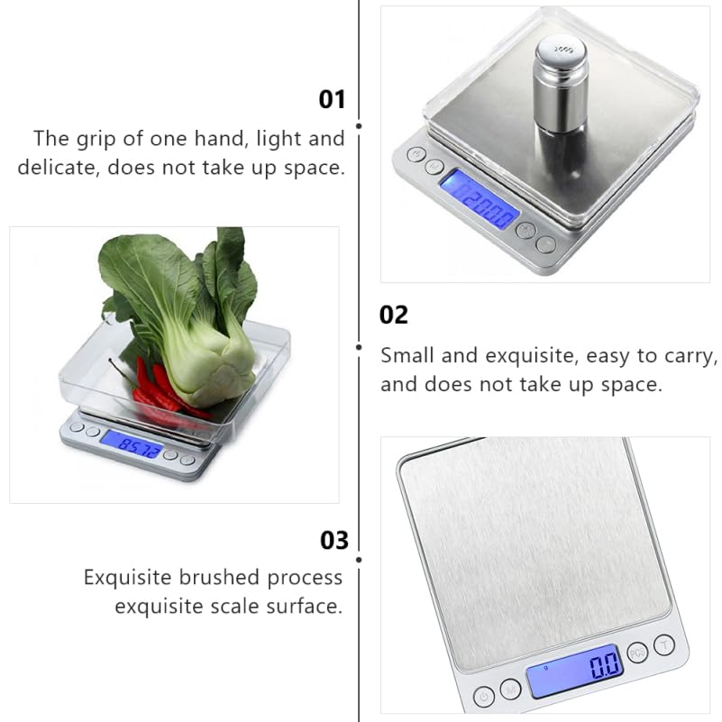 Skiennix High Precision Digital Kitchen Scale - Large LCD Display, Portable 5.11"x4.13"x0.59" for Baking & Cooking