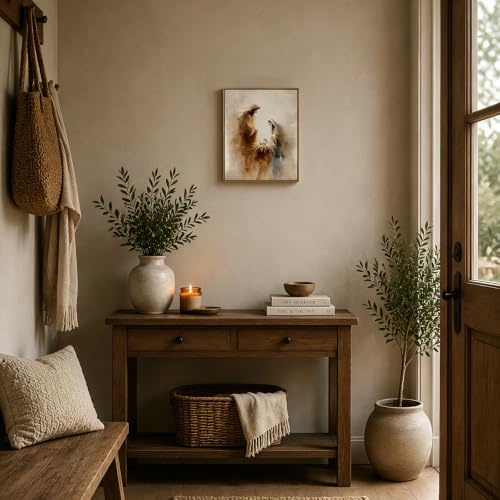 LJTYTHJA Jesus Holy Family Nativity Scene 8x10 Canvas Wall Art - Ethereal Figure