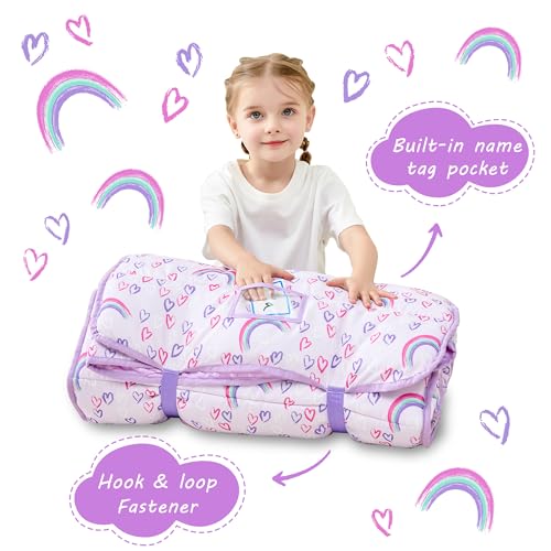 Lasoftan Extra Large Toddler Nap Mat with Pillow and Blanket for Daycare