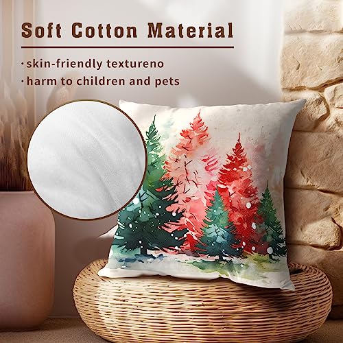 Mweet Christmas Throw Pillow Covers 22x22 in (2 Pack) Xmas Tree Decor Pillowcase, Double-Sided