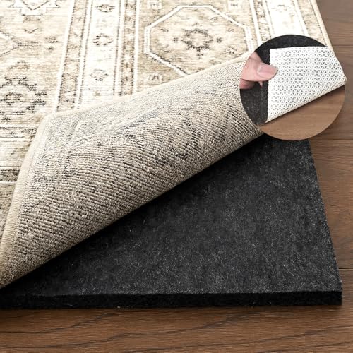 Non-Slip 1/4" Thick Felt and Rubber Rug Pad for 8x10 Area Rugs