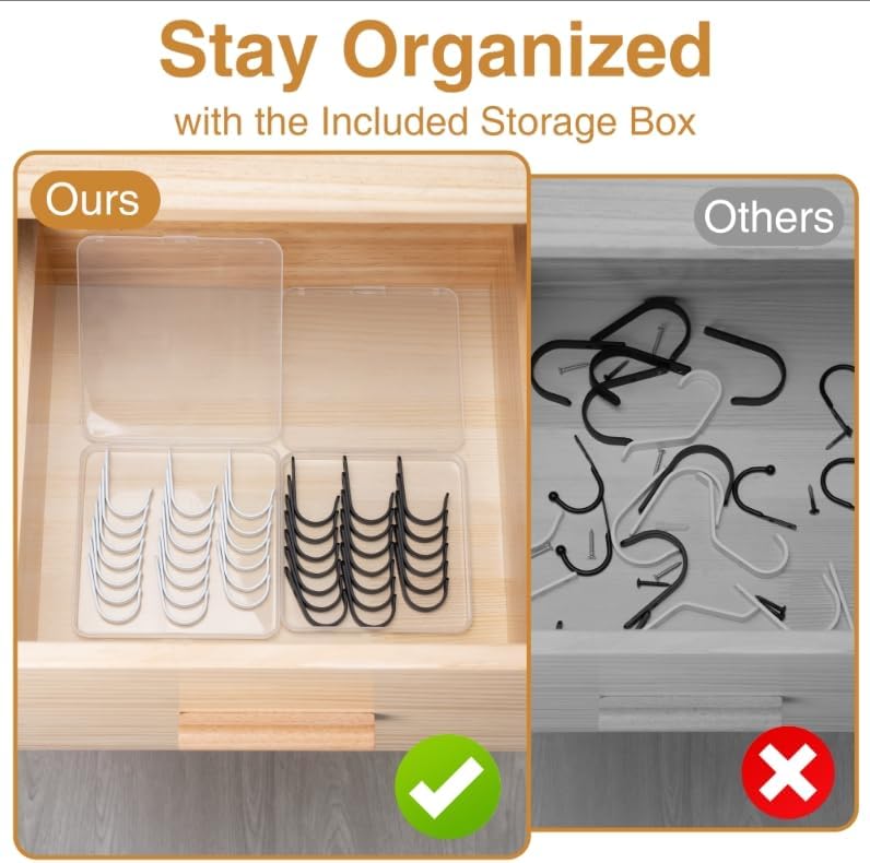 10Pcs Black Metal Wall Hooks by [Brand Name] - Durable Hooks for Coats, Towels, Keys & More - Holds Up to 40 lbs