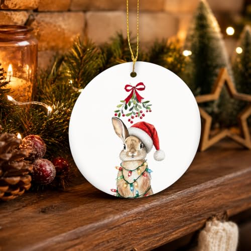 MIBEZE Santa Bunny Christmas Ceramic Ornament Gift - Variation 71