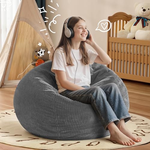 2ft Teardrop Memory Foam Bean Bag Chair with Washable Corduroy Cover