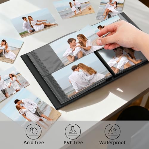 4x6 Photo Album with Linen Cover - 200 Pocket Slip-in Organizer
