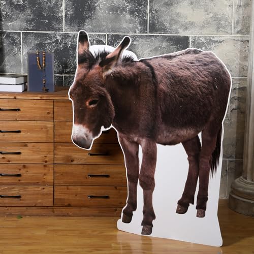 Motiskyy Large Donkey Cardboard Cutout Photo Standee 41.5x49.5in Nativity Decoration