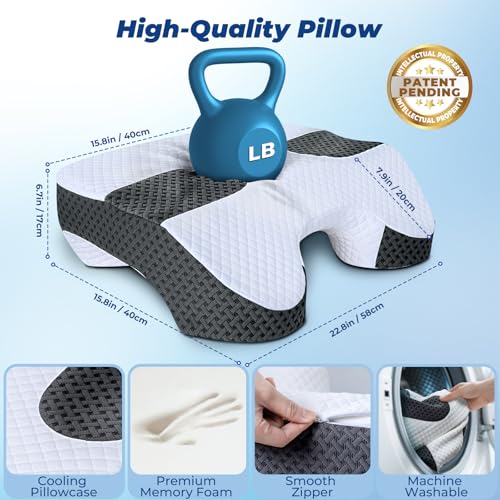 Side Sleeper Pillow with Arm Holes - 2 in 1 Memory Foam for Pain Relief