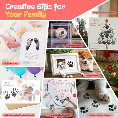 Non-Toxic Baby Handprint & Footprint Paint - Washable Pet Paw Print Stamp Ink
