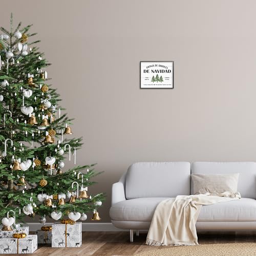 Christmas Tree Forest Holiday Wall Art - 11 x 14 Inch Framed Giclée Print - Black Frame