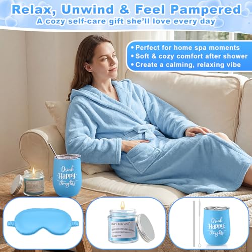 Nuogo 11-Piece Birthday Spa Gift Baskets for Women - Blue
