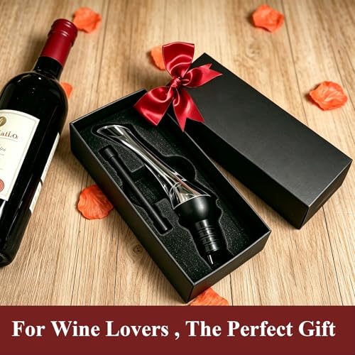 Pafusen Black Wine Aerator Pourer 1 Pack - Easy, Mess-Free Wine Enhancer Gift