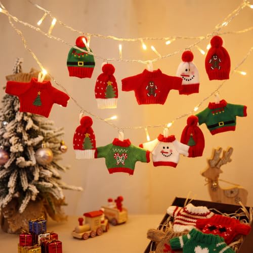 Harrycle Embroidery 14 Pcs Crochet Ugly Christmas Sweater Ornaments Kit