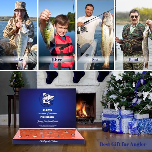 24-Day Fishing Lure Advent Calendar - Christmas Countdown Gift for Anglers