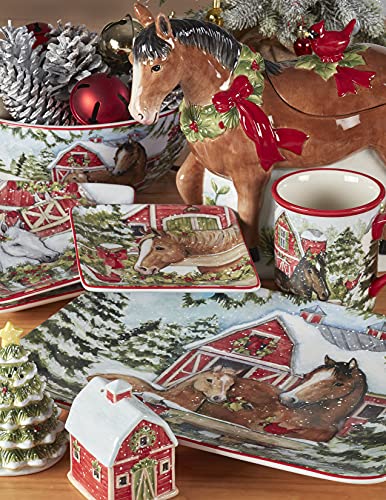 Large Certified International Homestead Christmas Dinner Plates Set of 4