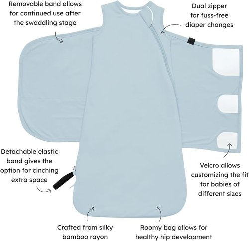 KYTE BABY Bamboo Sleep Bag Swaddler - Unisex Design for Babies | 1.0 Tog Comfort