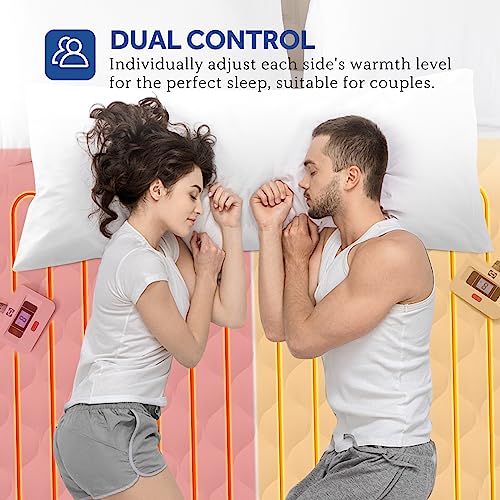 Heated Mattress Pad King Size - Luxury Electric Bed Warmer with 10 Heat Settings