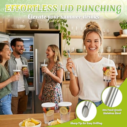 7-Piece Lemonade Stand Supplies Kit with Juicer, Straw Puncher & Fruit Muddler